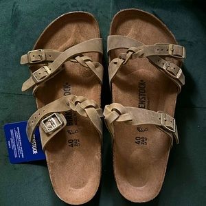 🆕! Birkenstock braided Franca leather sandals 40
